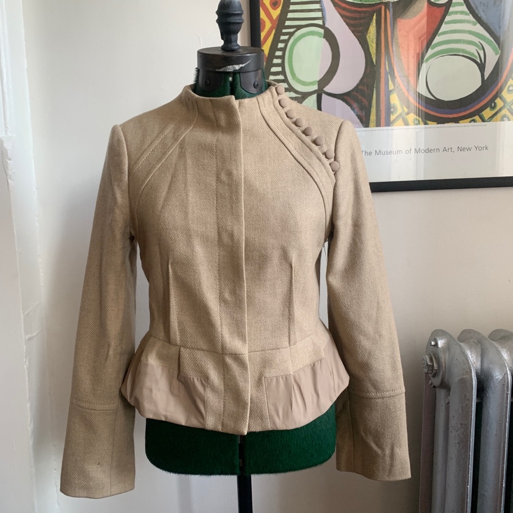 Beige Ruched Jacket - Picture 2 of 8